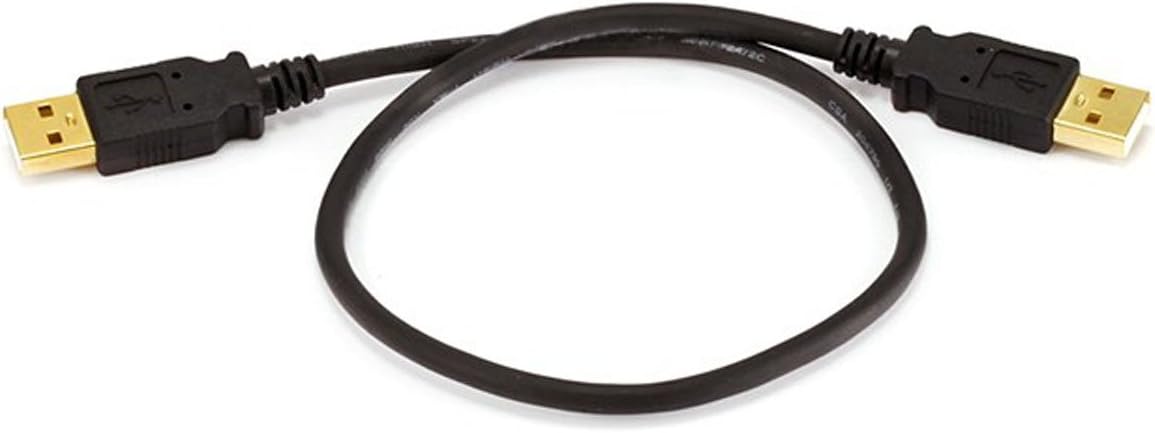 Monoprice 1。5 英尺 USB 2。0 公对公 28/24AWG 电缆（镀金）- 黑色,适用于数据传输硬盘外壳、打印机、调制解调器、相机等