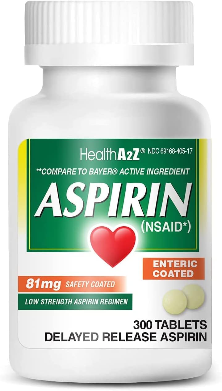 HealthA2Z 阿司匹林 81mg(300片）,低强度,肠溶衣